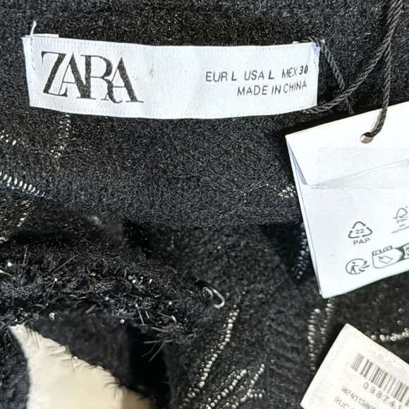 NWT ZARA KNIT CARDIGAN WITH SEQUINS SIZE L - Picture 14 of 16
